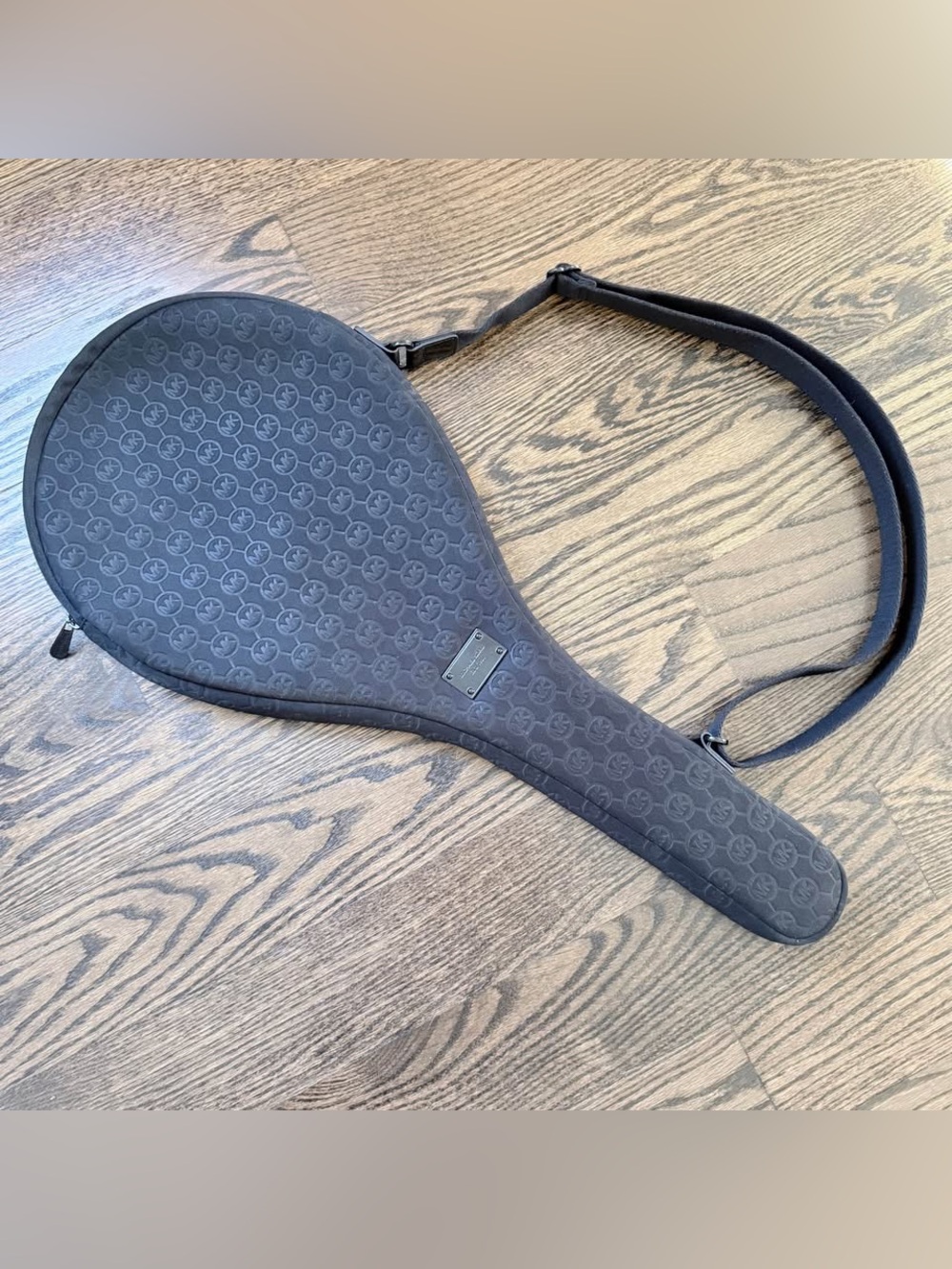 🎾 Michael Kors Black Signature Logo Tennis Racket Cover with adjustable strap